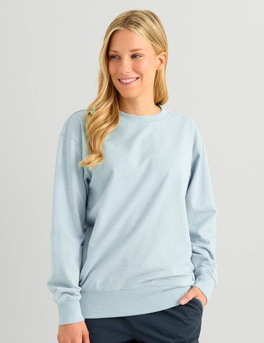 Huk Womens Edisto Heritage Terry Crew - Heron Blue