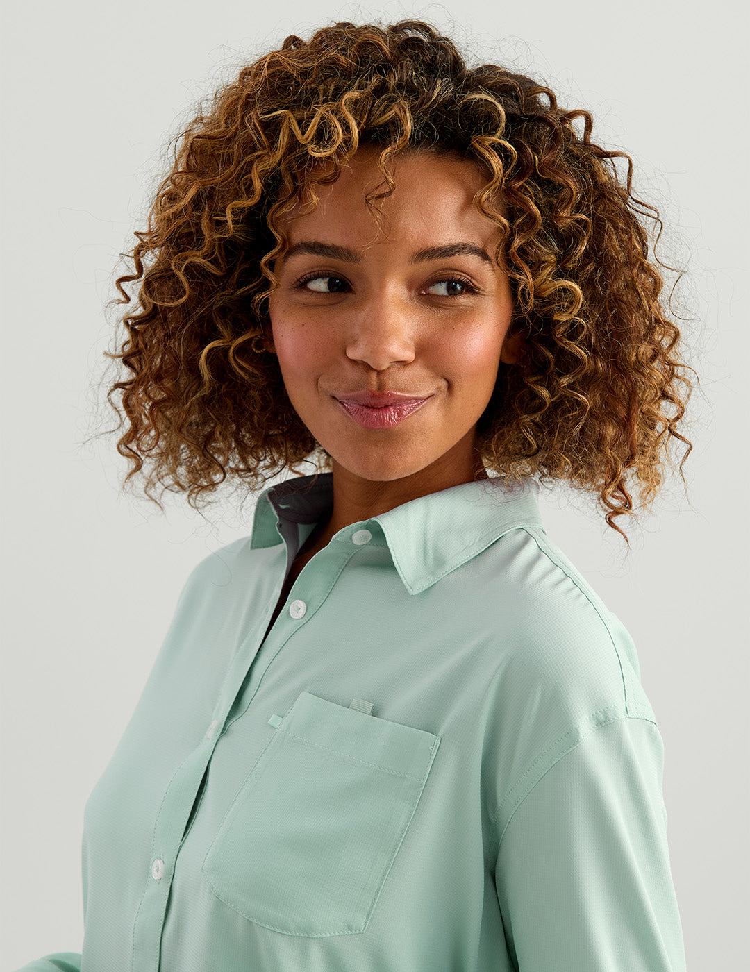Huk Womens Tide Point Oversized Shirt - Heron Blue