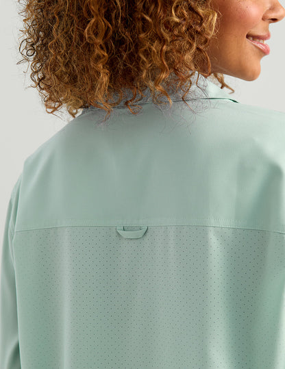 Huk Womens Tide Point Oversized Shirt - Heron Blue