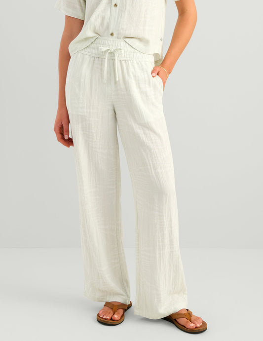 Huk Womens Breezeway Printed Pant - Silver Birch Palm