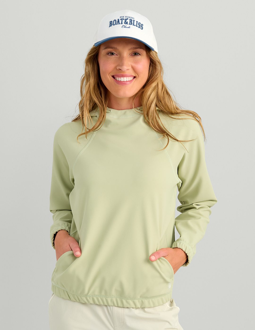 Huk Womens Breaker Pullover - Spanish Moss