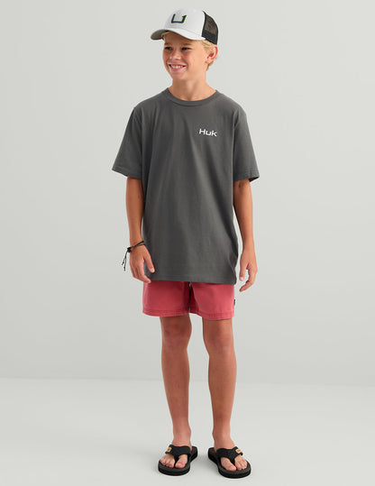 Huk Kids Salute Tee - Dark Shadow