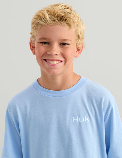 Huk Kids Salute Tee - Cerulean