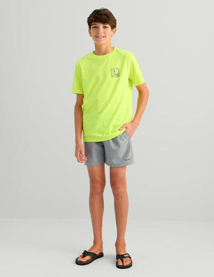 Huk Kids Rising Huk Tee - Neon Yellow Heather