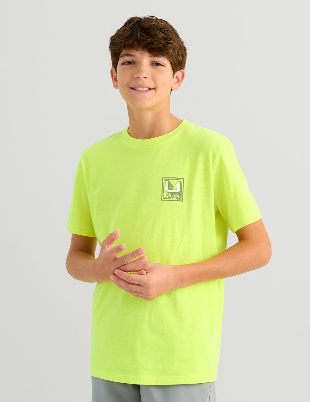 Huk Kids Rising Huk Tee - Neon Yellow Heather