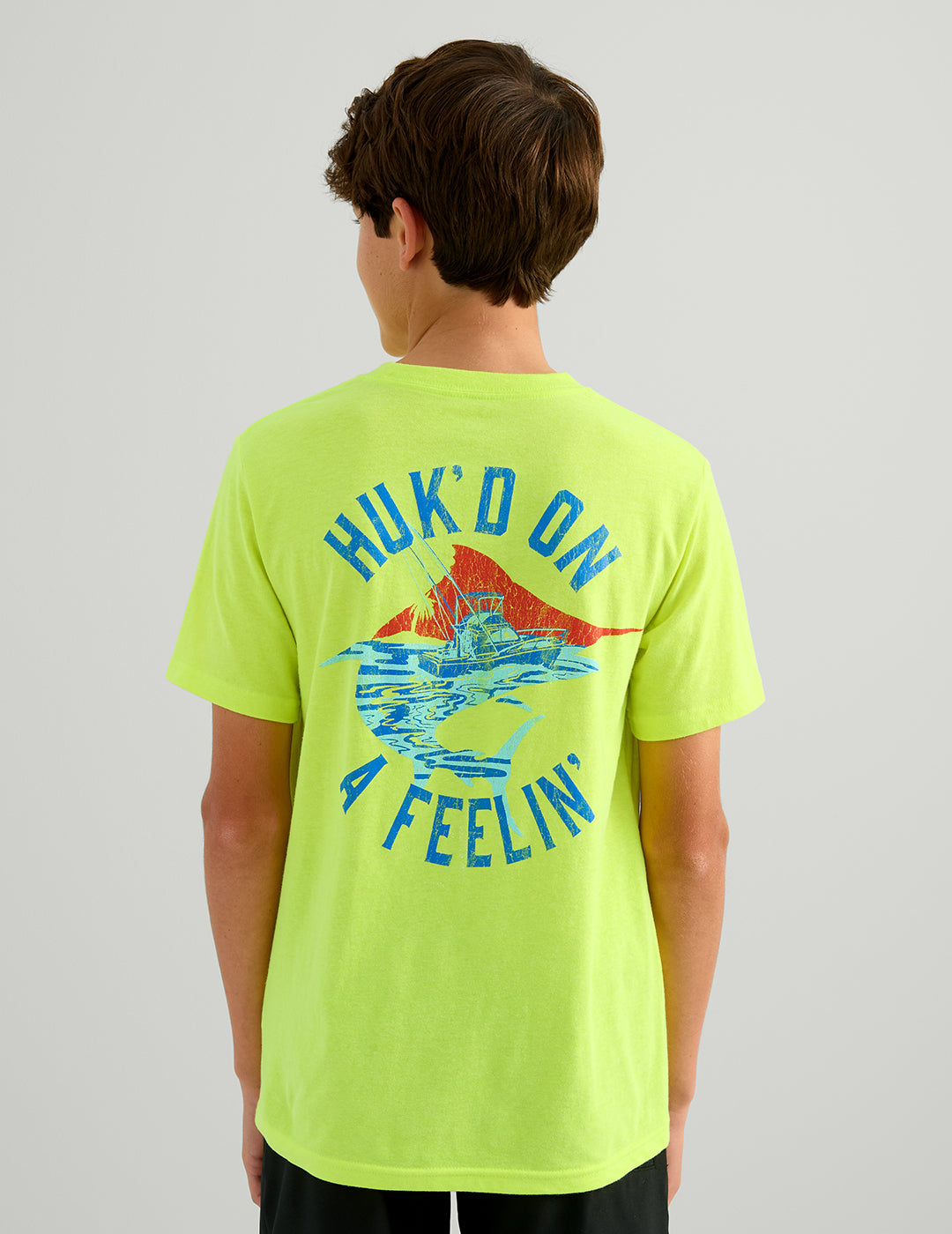 Huk Kids Huk'd On Tee - Neon Yellow Heather