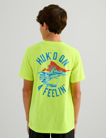 Huk Kids Huk'd On Tee - Neon Yellow Heather
