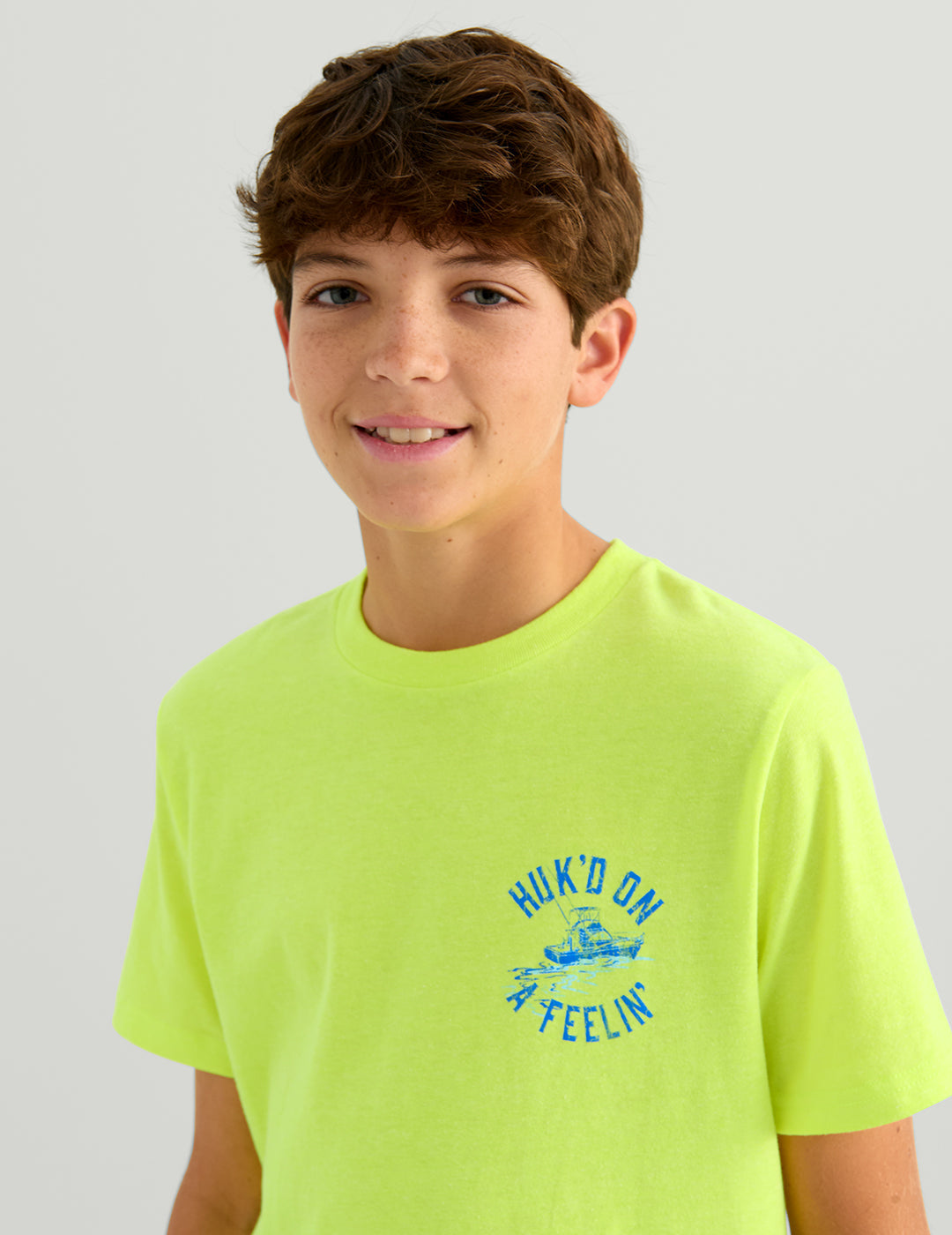 Huk Kids Huk'd On Tee - Neon Yellow Heather