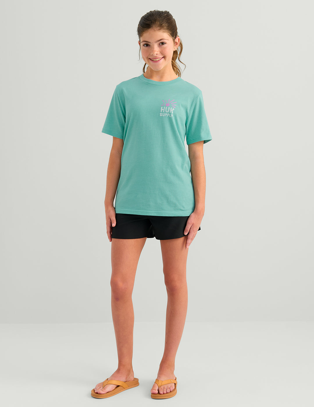 Huk Girls Sandy Toes Tee - Marine Blue Heather