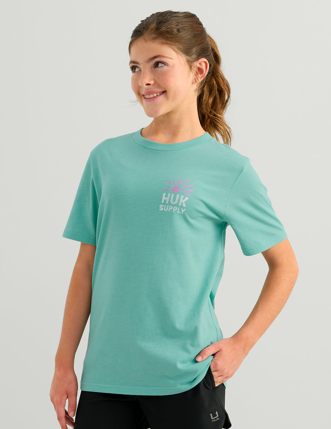 Huk Girls Sandy Toes Tee - Marine Blue Heather