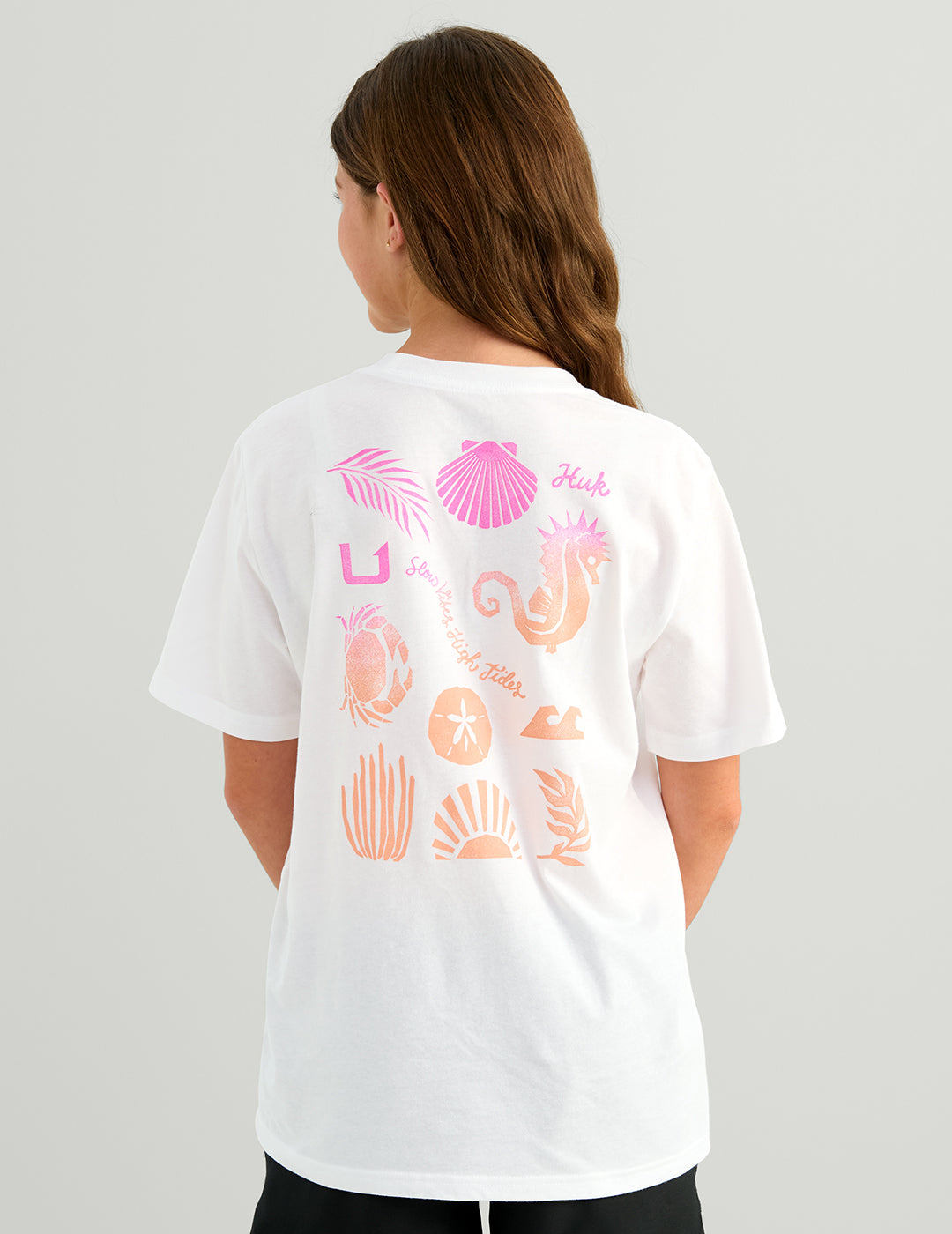 Huk Girls Slow Tides Tee - White
