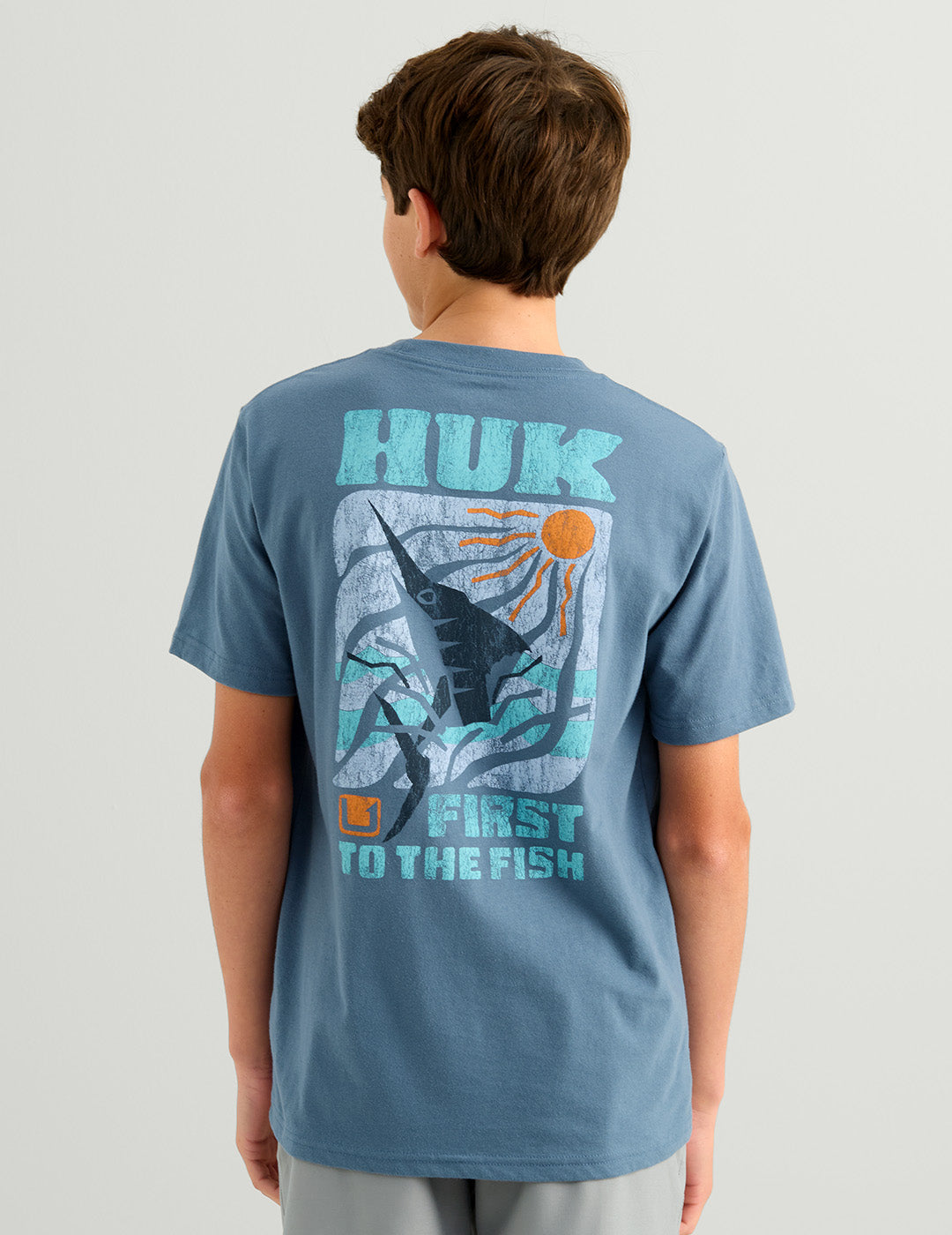 Huk Kids Paper Cut Tee - Stormy Blue