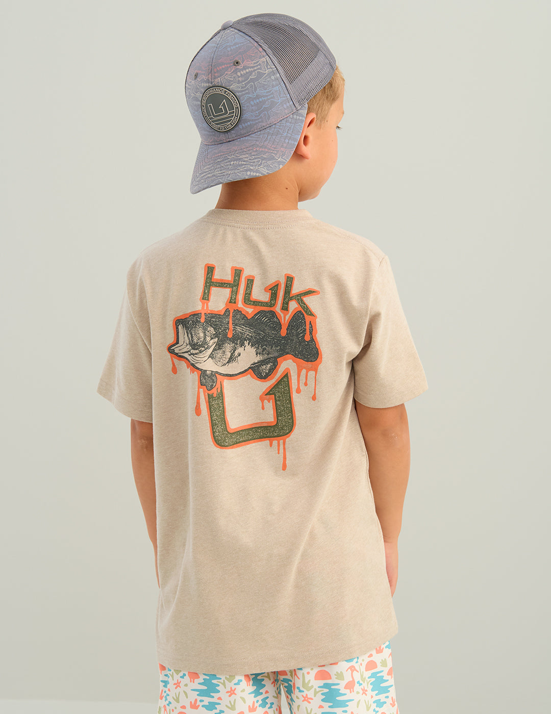 Huk Kids Drip Tee - River Rock Heather