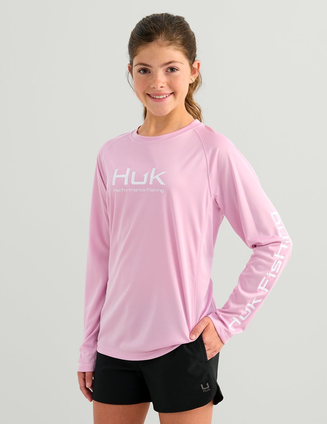 Huk Girls Pursuit Performance Crew - Oleander