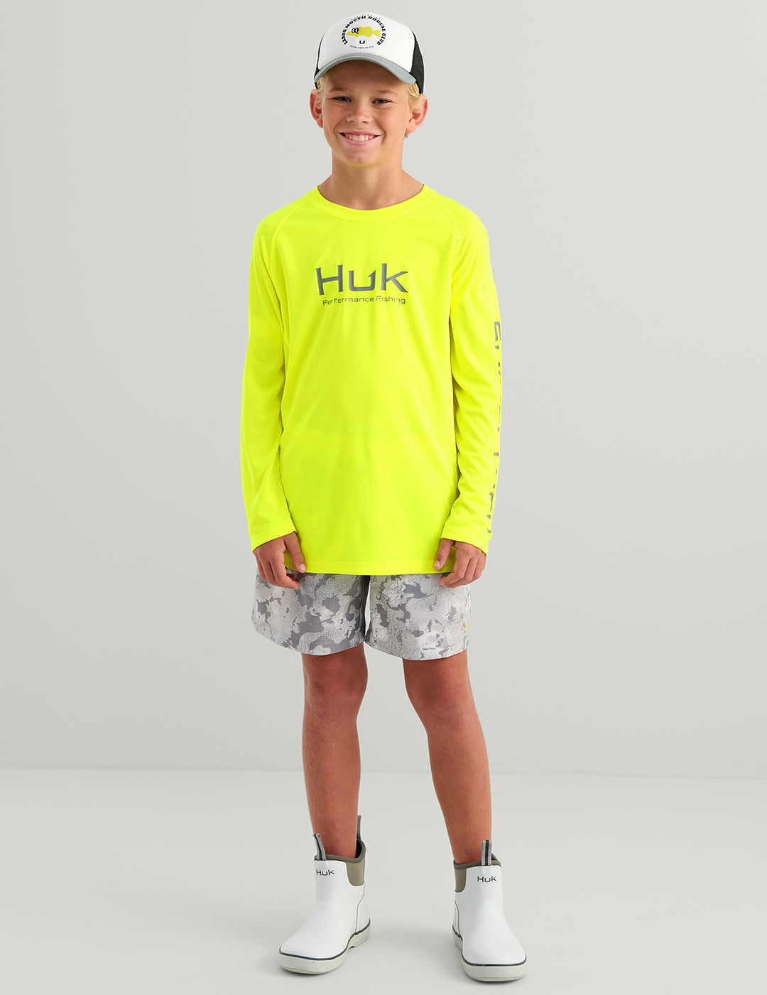 Huk Kids Pursuit Performance Crew - Neon Yellow