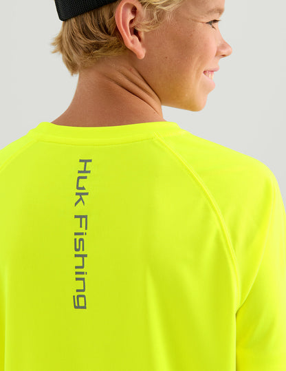Huk Kids Pursuit Performance Crew - Neon Yellow