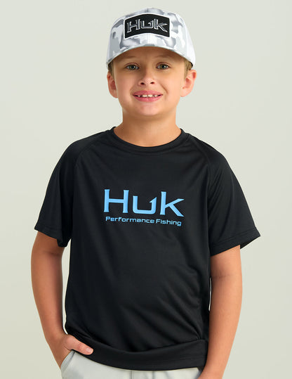 Huk Kids Pursuit Short Sleeve Performance Shirt - Black