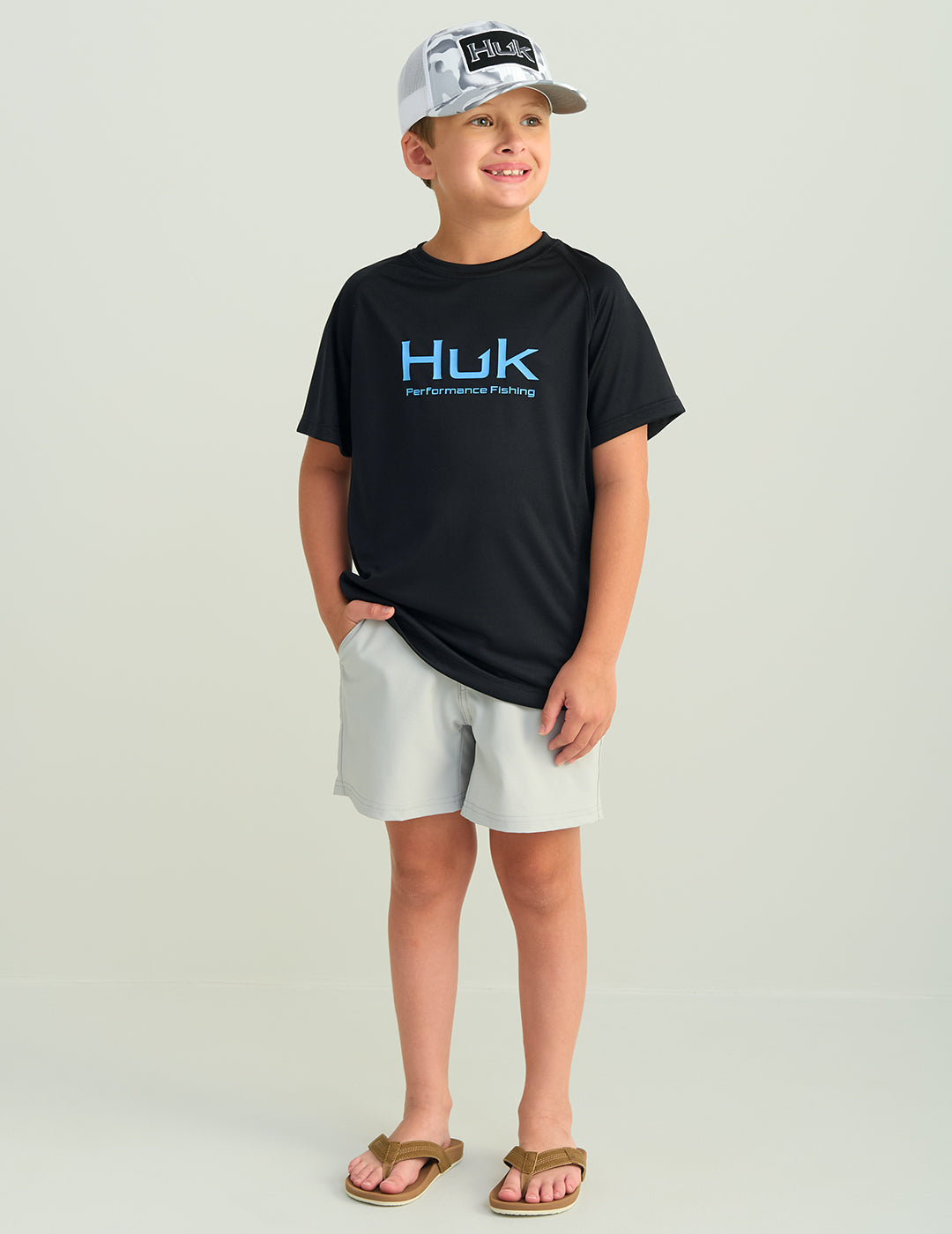 Huk Kids Pursuit Short Sleeve Performance Shirt - Black
