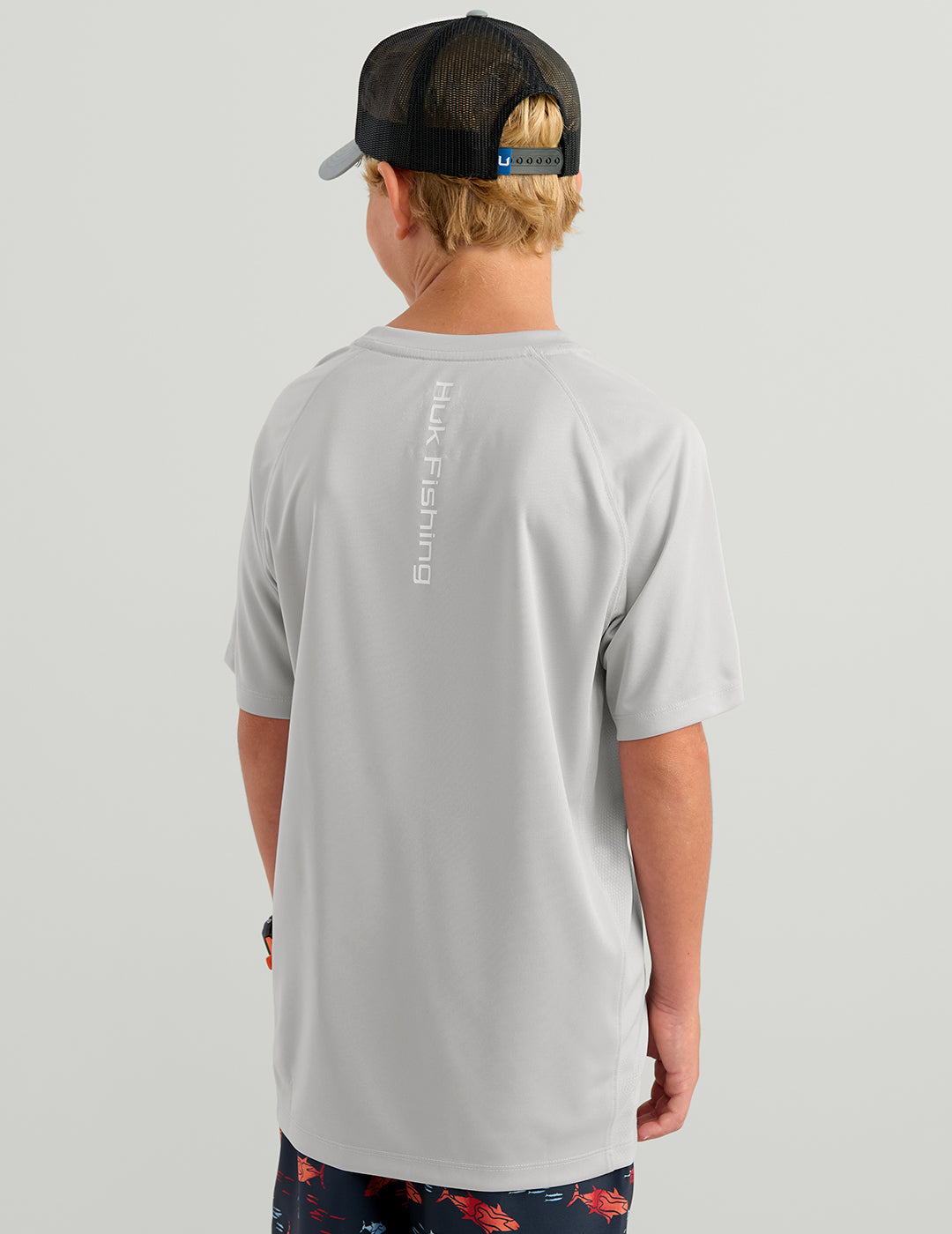 Huk Kids Pursuit Short Sleeve Performance Crew - Seagull
