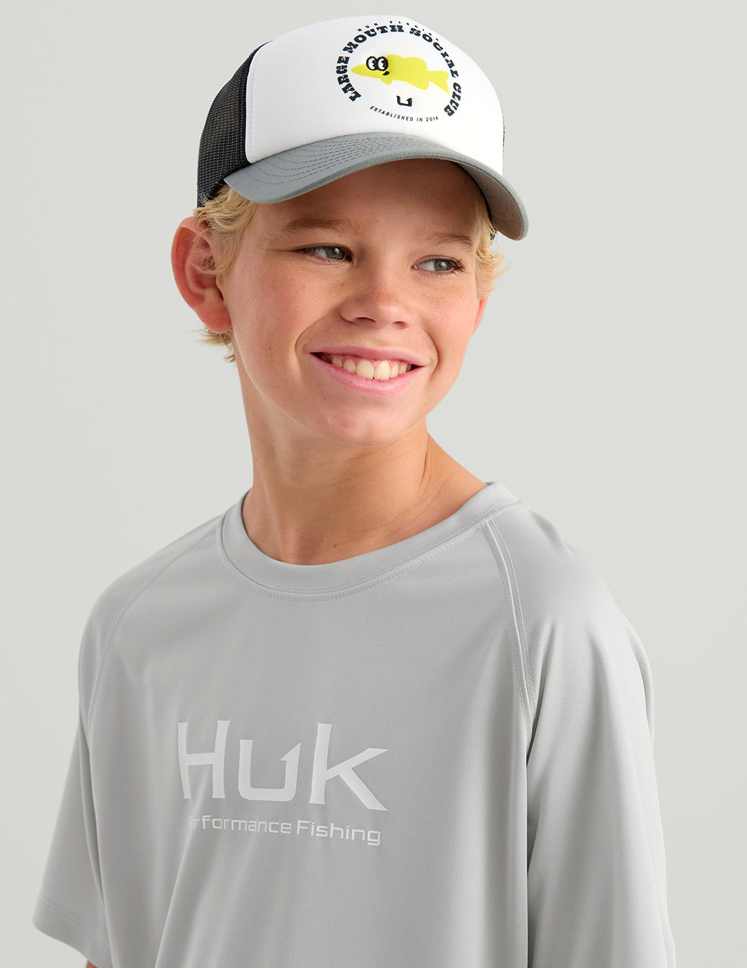 Huk Kids Pursuit Short Sleeve Performance Crew - Seagull