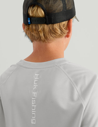 Huk Kids Pursuit Short Sleeve Performance Crew - Seagull