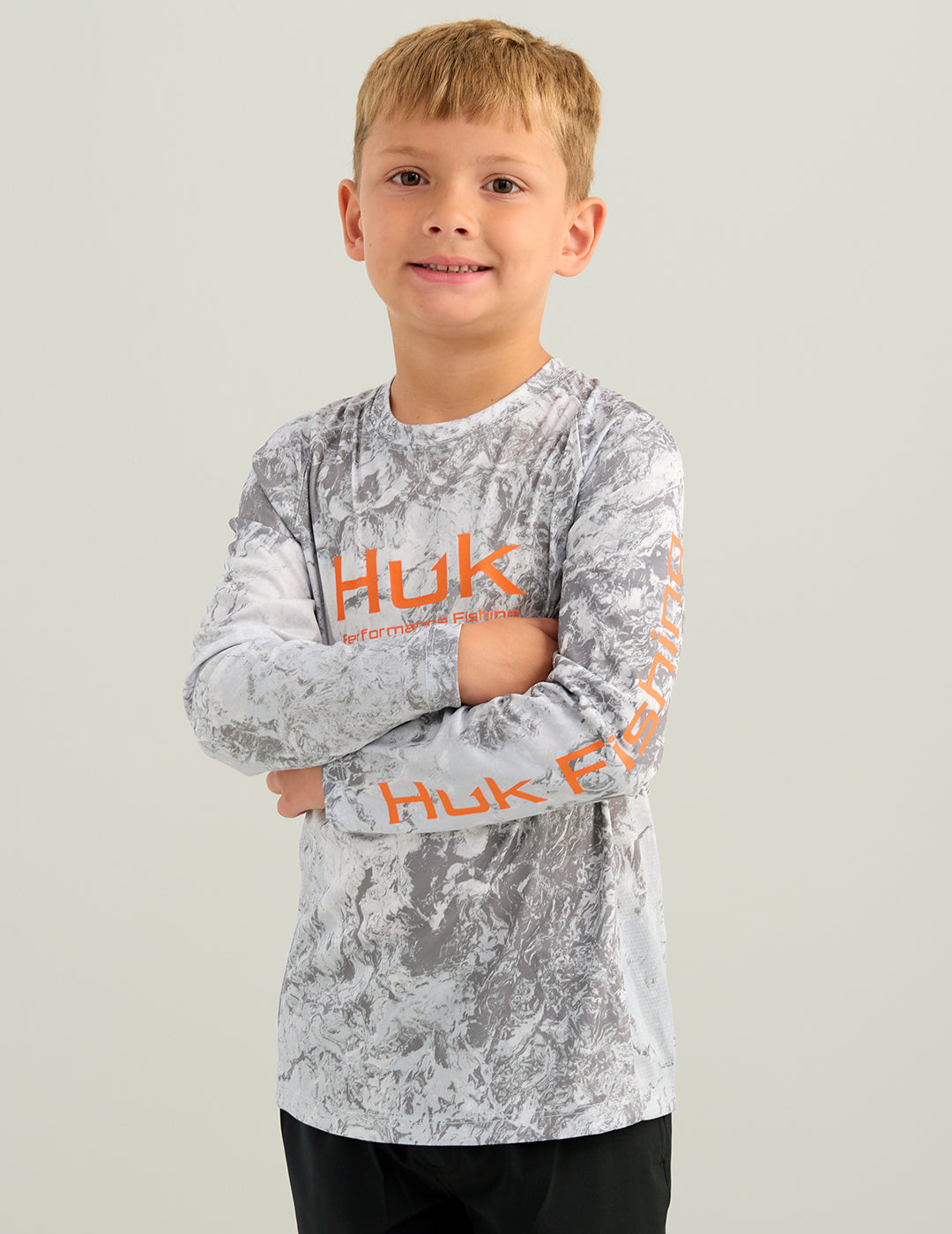 Huk Kids Mossy Oak Pursuit Performance Crew - Mossy Oak Seagull
