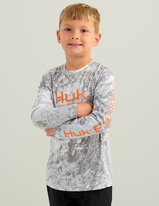 Huk Kids Mossy Oak Pursuit Performance Crew - Mossy Oak Seagull