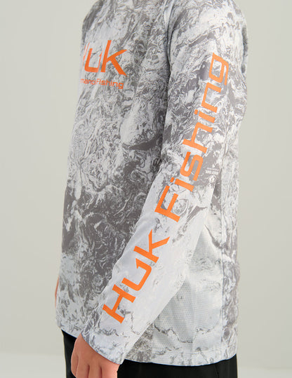 Huk Kids Mossy Oak Pursuit Performance Crew - Mossy Oak Seagull
