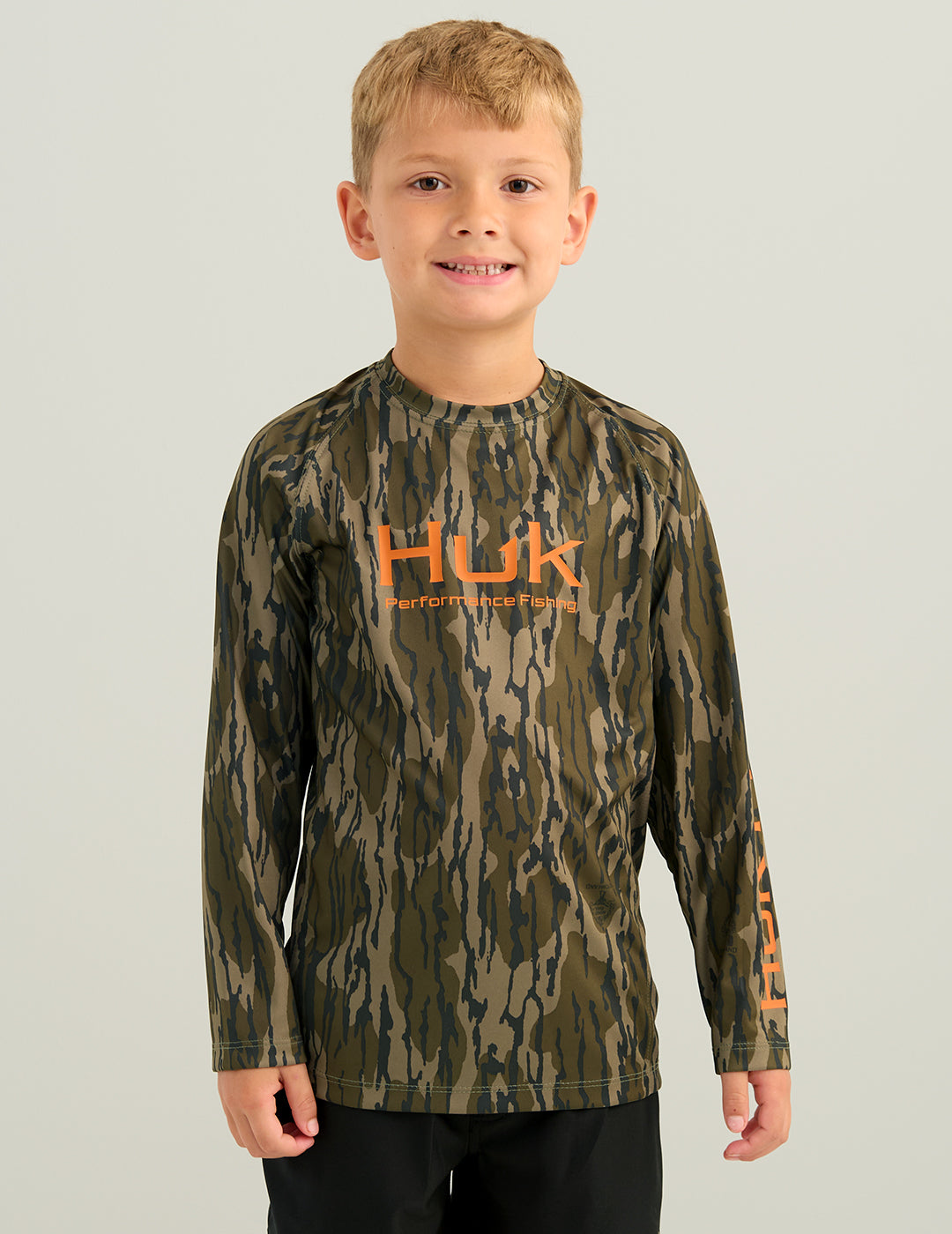 Huk Kids Mossy Oak Pursuit Performance Crew - Mossy Oak Bottomland