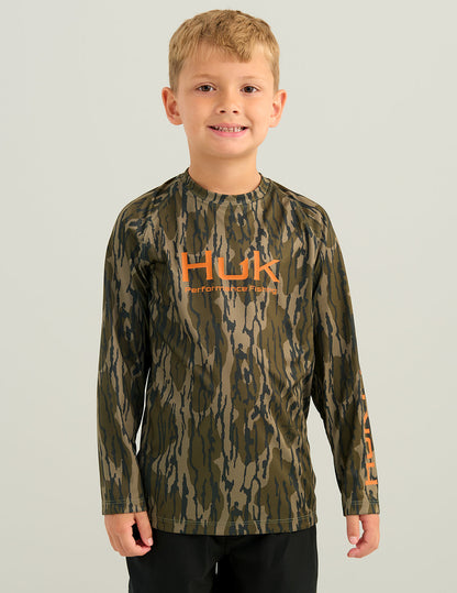 Huk Kids Mossy Oak Pursuit Performance Crew - Mossy Oak Bottomland