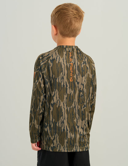 Huk Kids Mossy Oak Pursuit Performance Crew - Mossy Oak Bottomland