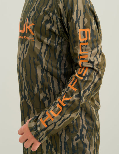 Huk Kids Mossy Oak Pursuit Performance Crew - Mossy Oak Bottomland