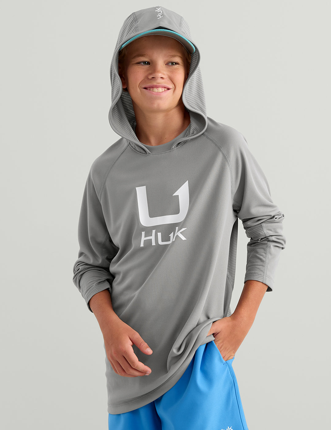 Huk Kids Icon Performance Hoodie - Sharkskin