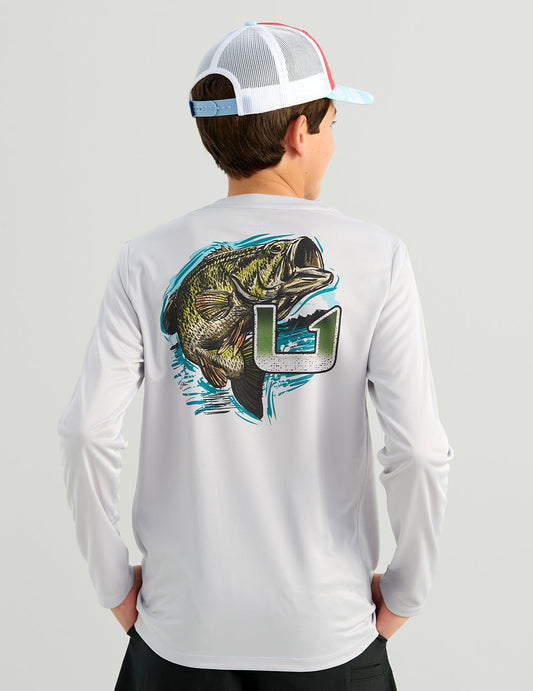 Huk Kids KC Graphic Pursuit Performance Crew - Seagull