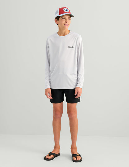 Huk Kids KC Graphic Pursuit Performance Crew - Seagull