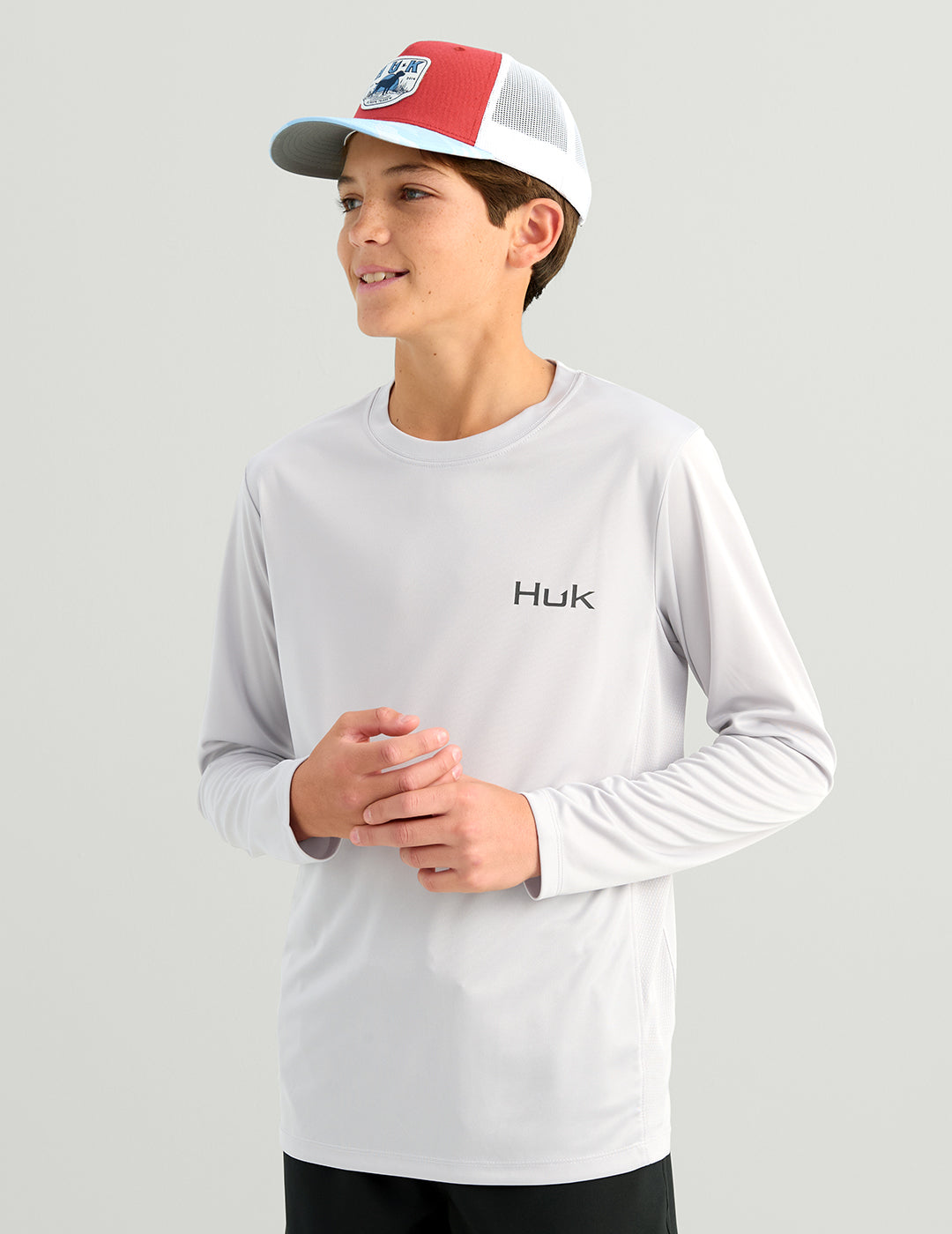Huk Kids KC Graphic Pursuit Performance Crew - Seagull