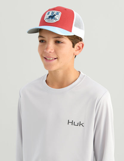Huk Kids KC Graphic Pursuit Performance Crew - Seagull