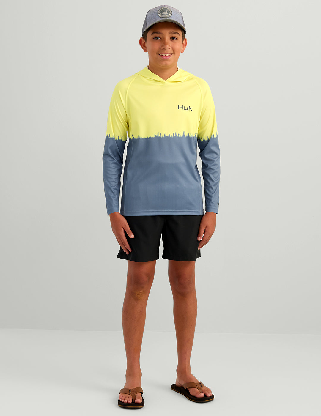 Huk Kids Pursuit Performance Graphic Hoodie - Vintage Chartreuse