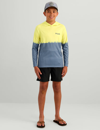Huk Kids Pursuit Performance Graphic Hoodie - Vintage Chartreuse