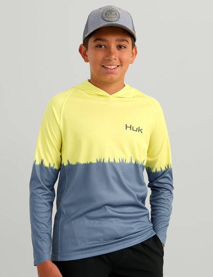 Huk Kids Pursuit Performance Graphic Hoodie - Vintage Chartreuse
