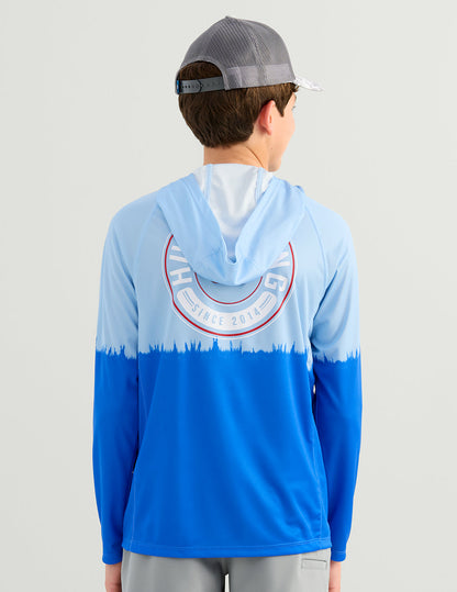 Huk Kids Pursuit Performance Graphic Hoodie - Cerulean