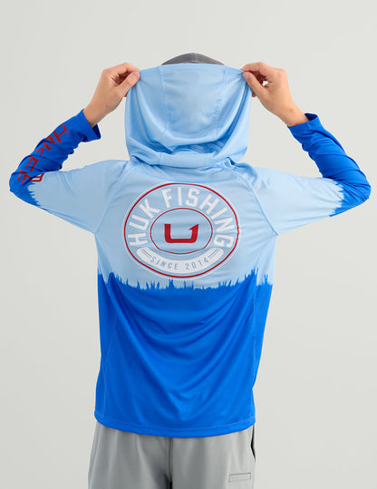 Huk Kids Pursuit Performance Graphic Hoodie - Cerulean