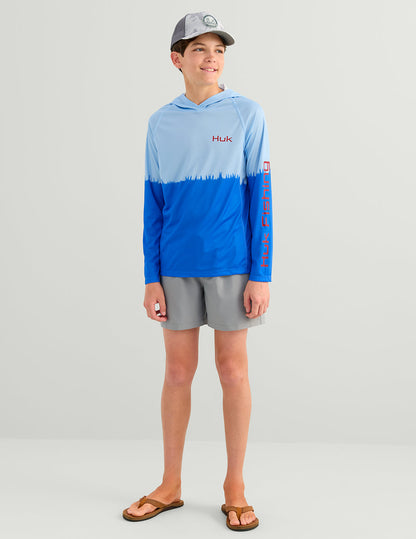 Huk Kids Pursuit Performance Graphic Hoodie - Cerulean