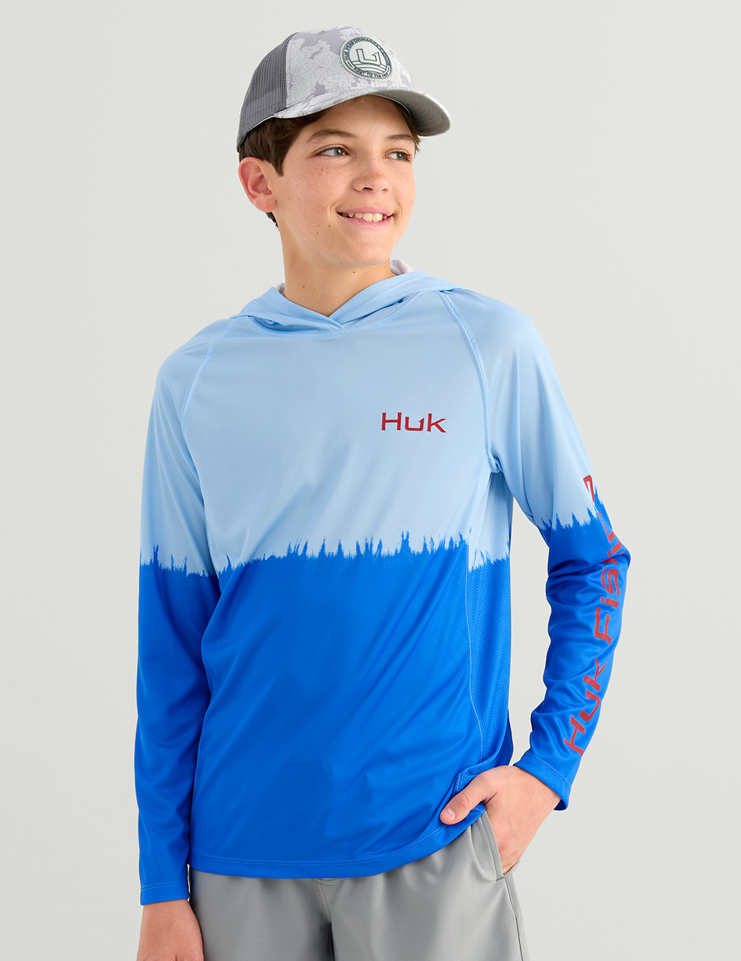 Huk Kids Pursuit Performance Graphic Hoodie - Cerulean
