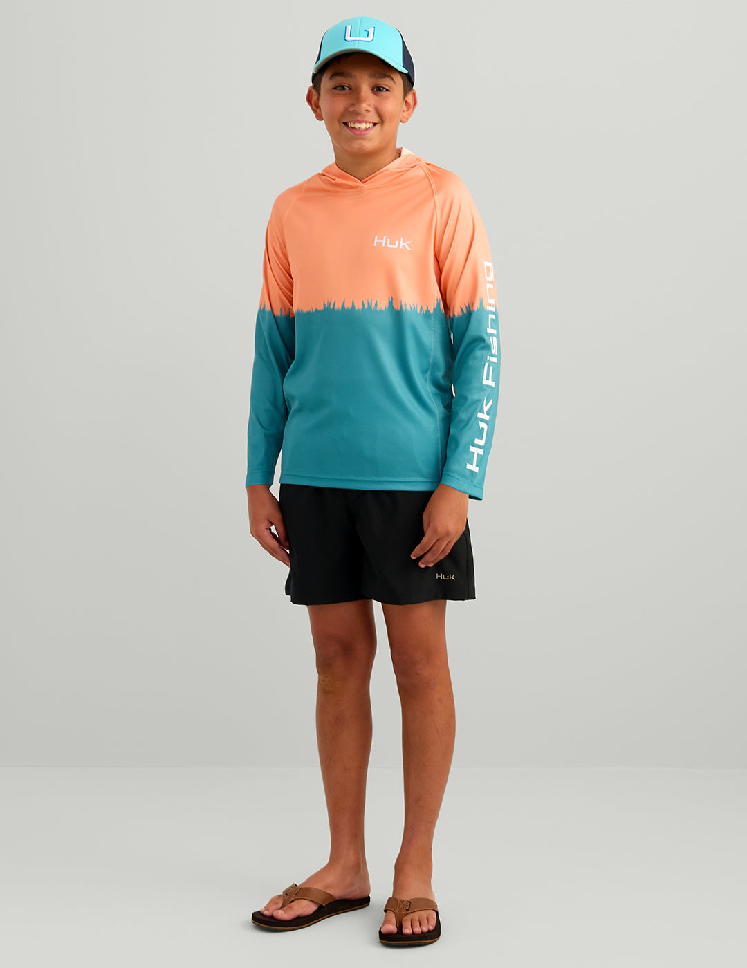 Huk Kids Pursuit Performance Graphic Hoodie - Coral Reef