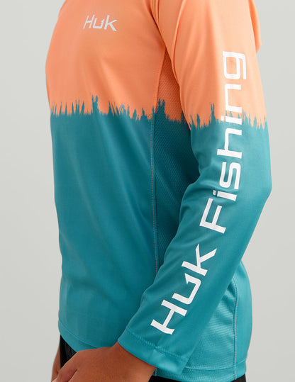 Huk Kids Pursuit Performance Graphic Hoodie - Coral Reef