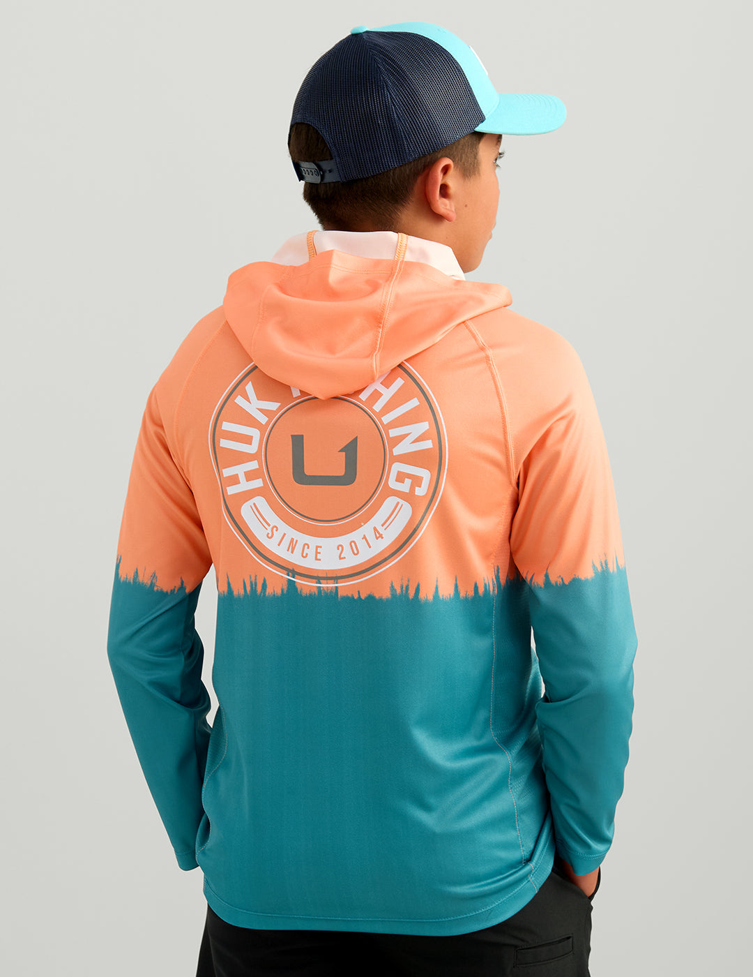 Huk Kids Pursuit Performance Graphic Hoodie - Coral Reef