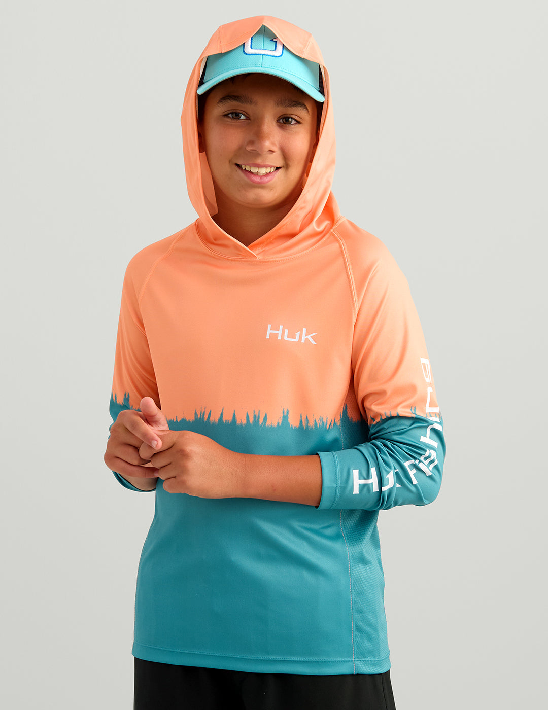 Huk Kids Pursuit Performance Graphic Hoodie - Coral Reef