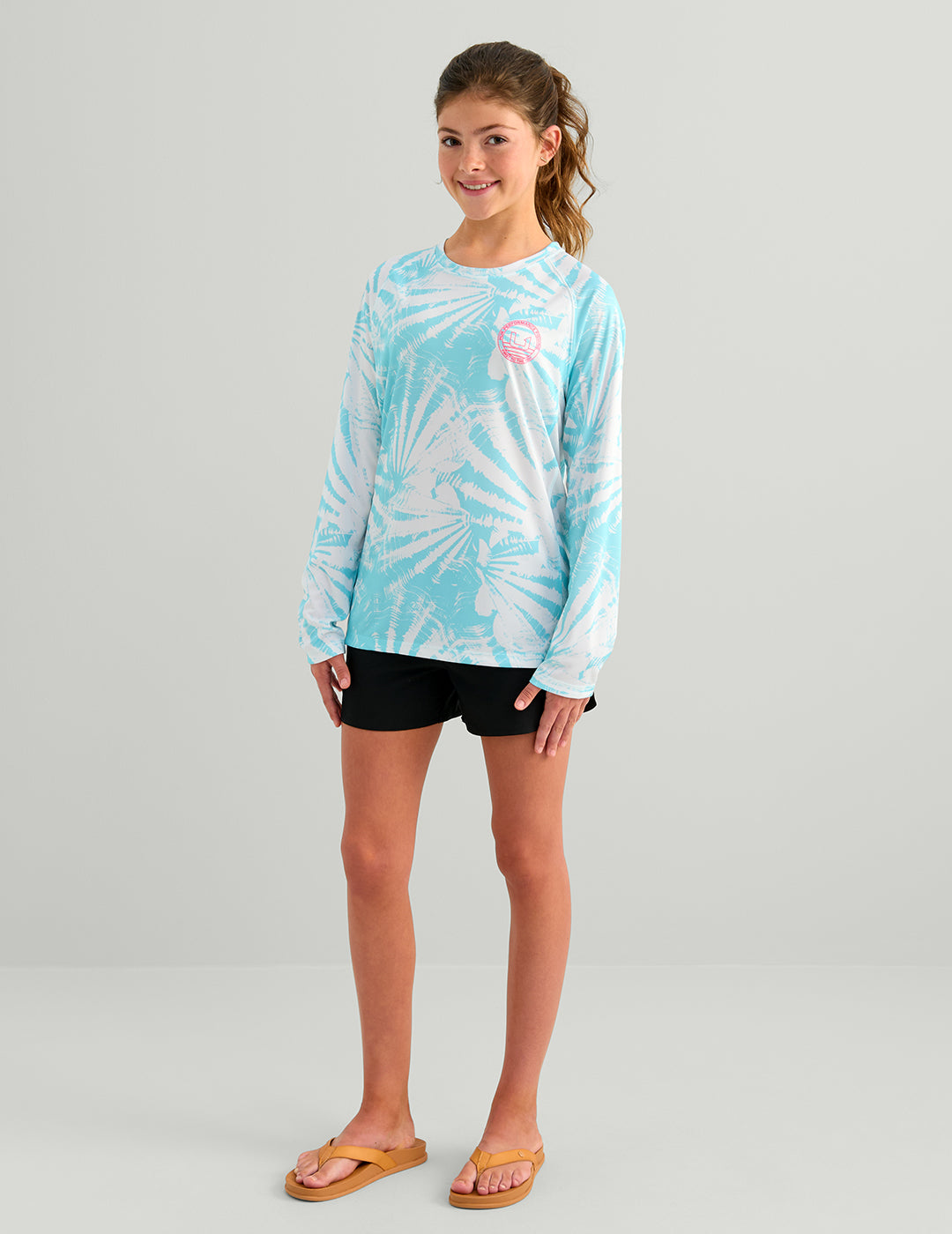 Huk Girls Pursuit Performance Crew - Caicos Conch Shell