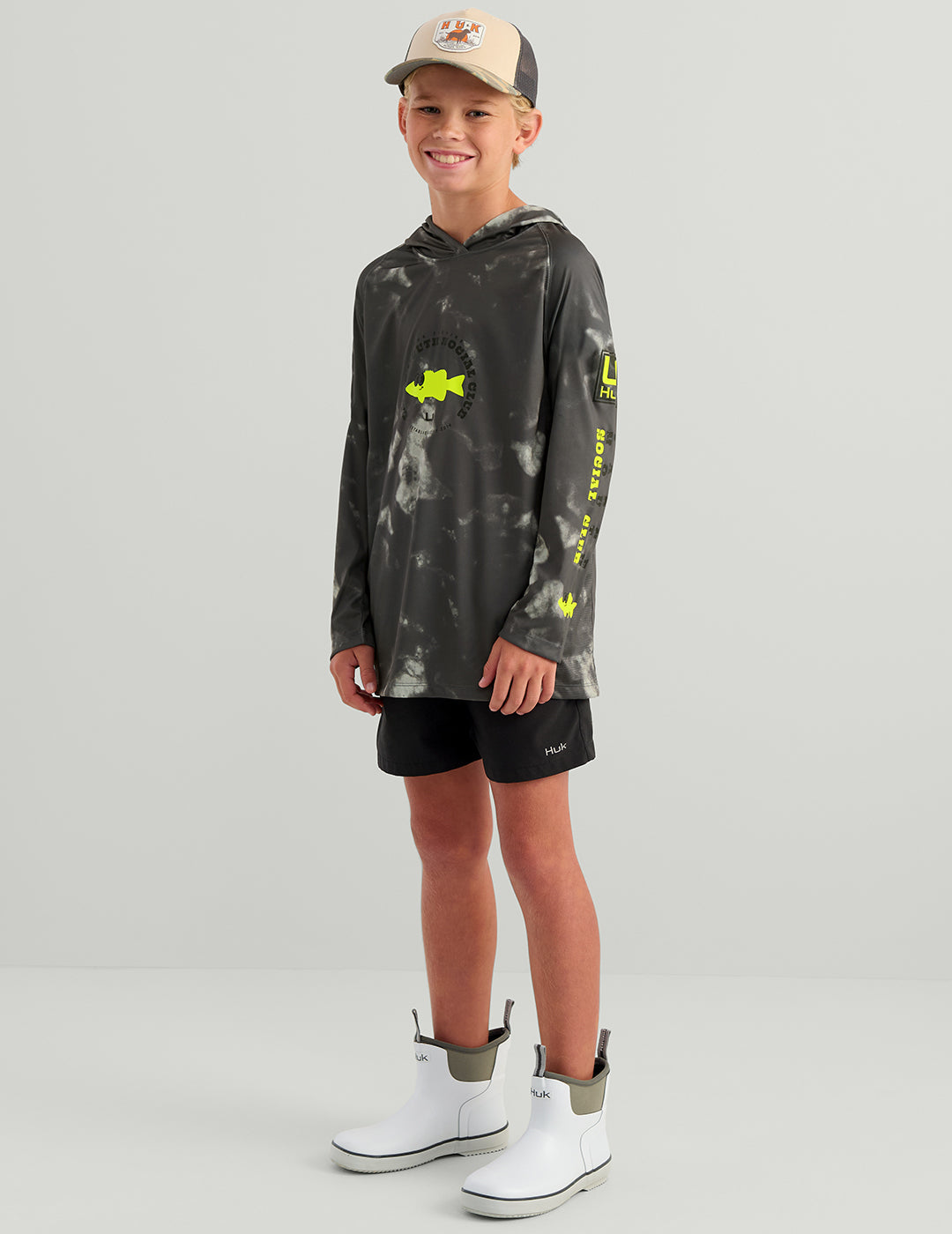 Huk Kids Pursuit Performance Hoodie - Anchor Tie-Dye